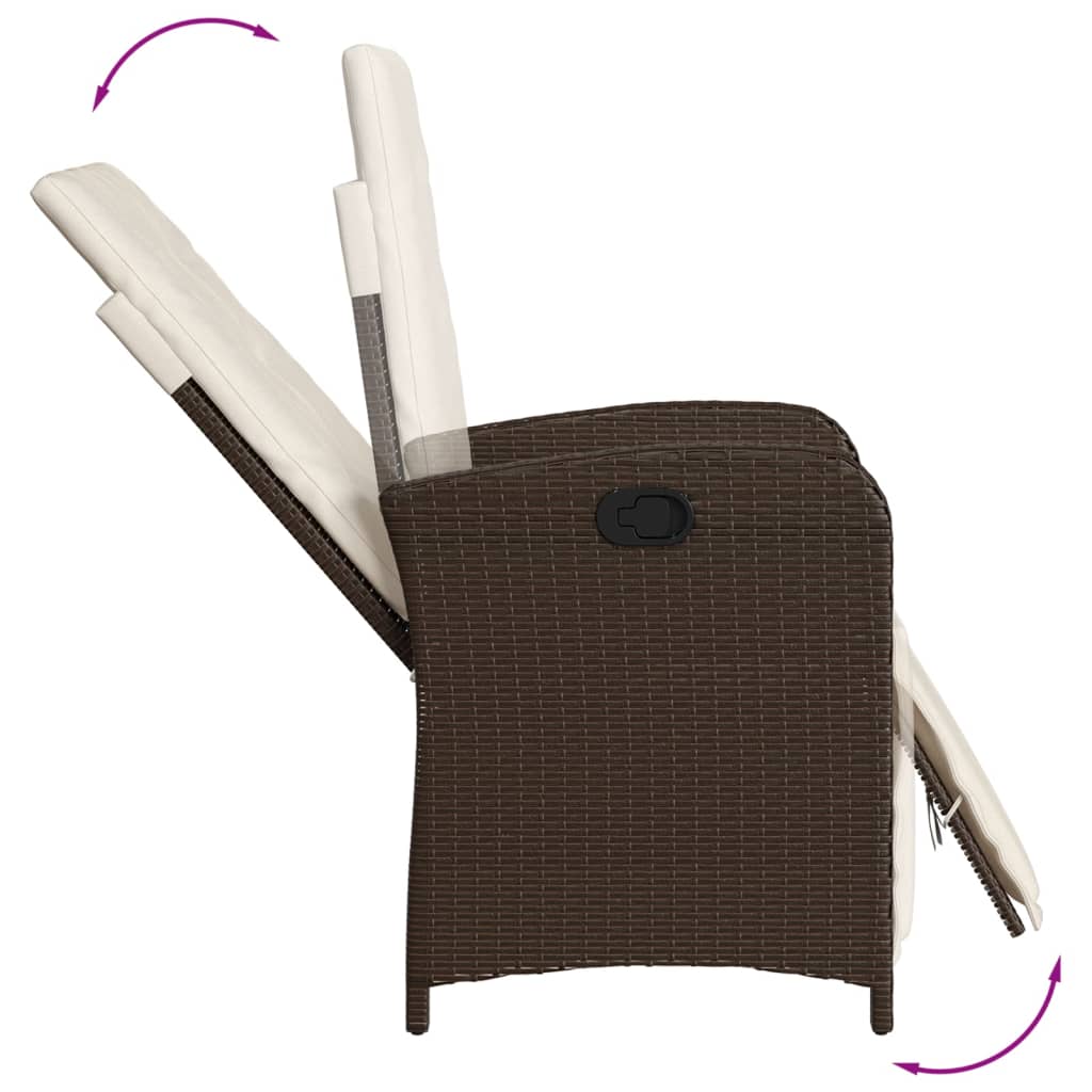 7 részes barna polyrattan kerti étkezőgarnitúra párnával 7