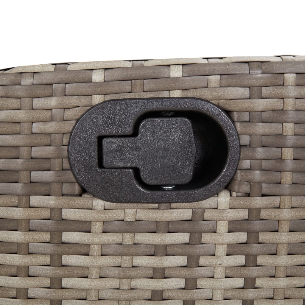 9 részes szürke polyrattan kerti étkezőgarnitúra párnával 9