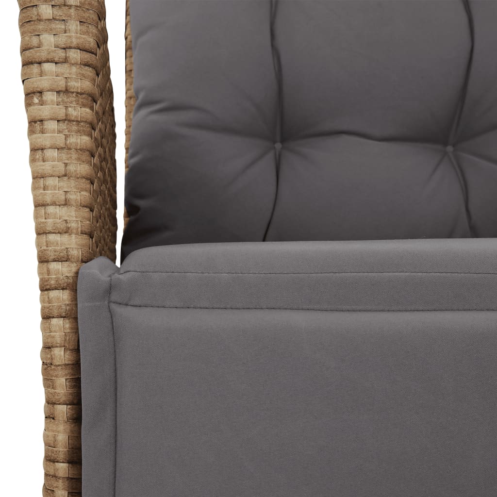 9 részes bézs polyrattan kerti étkezőgarnitúra párnákkal 8