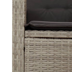 5részes világosszürke polyrattan kerti étkezőgarnitúra párnával 5