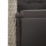5részes világosszürke polyrattan kerti étkezőgarnitúra párnával 8