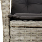 9részes világosszürke polyrattan kerti étkezőgarnitúra párnával 5
