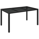 7 részes fekete polyrattan kerti étkezőgarnitúra párnával 4