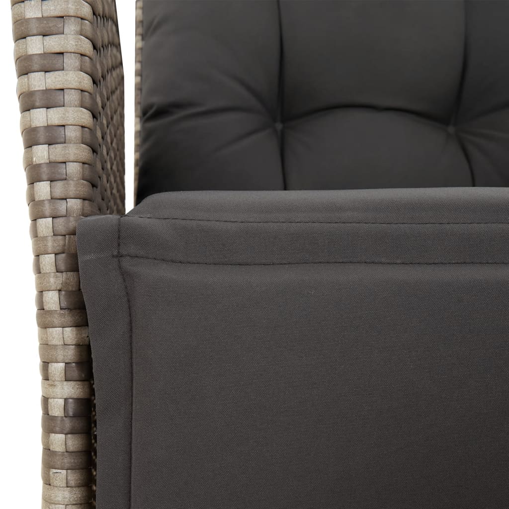 7 részes szürke polyrattan kerti étkezőgarnitúra párnával 6