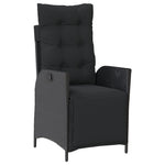 7 részes fekete polyrattan kerti étkezőgarnitúra párnával 3