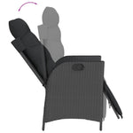 7 részes fekete polyrattan kerti étkezőgarnitúra párnával 5