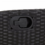9 részes fekete polyrattan kerti étkezőgarnitúra párnákkal 7