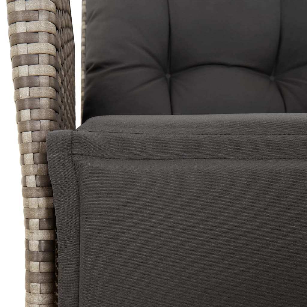 7 részes szürke polyrattan kerti étkezőgarnitúra párnával 7
