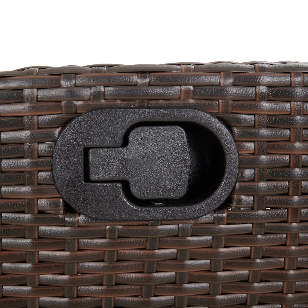 9 részes barna polyrattan kerti étkezőgarnitúra párnákkal 8