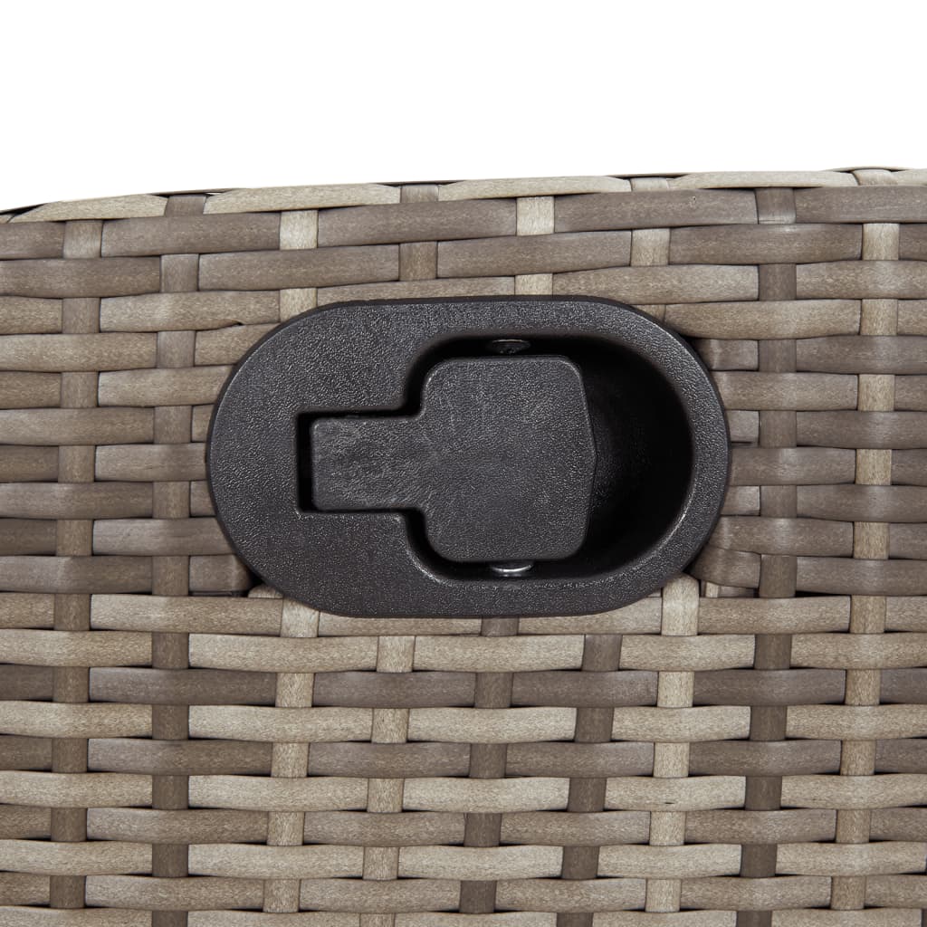7 részes szürke polyrattan kerti étkezőgarnitúra párnával 7