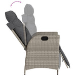 7 részes világosszürke polyrattan kerti étkezőszett párnával 4