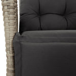 7 részes világosszürke polyrattan kerti étkezőszett párnával 5