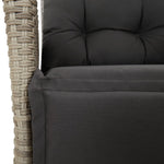 5részes világosszürke polyrattan kerti étkezőgarnitúra párnával 5