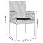 9 részes szürke polyrattan kerti étkezőgarnitúra párnával 8