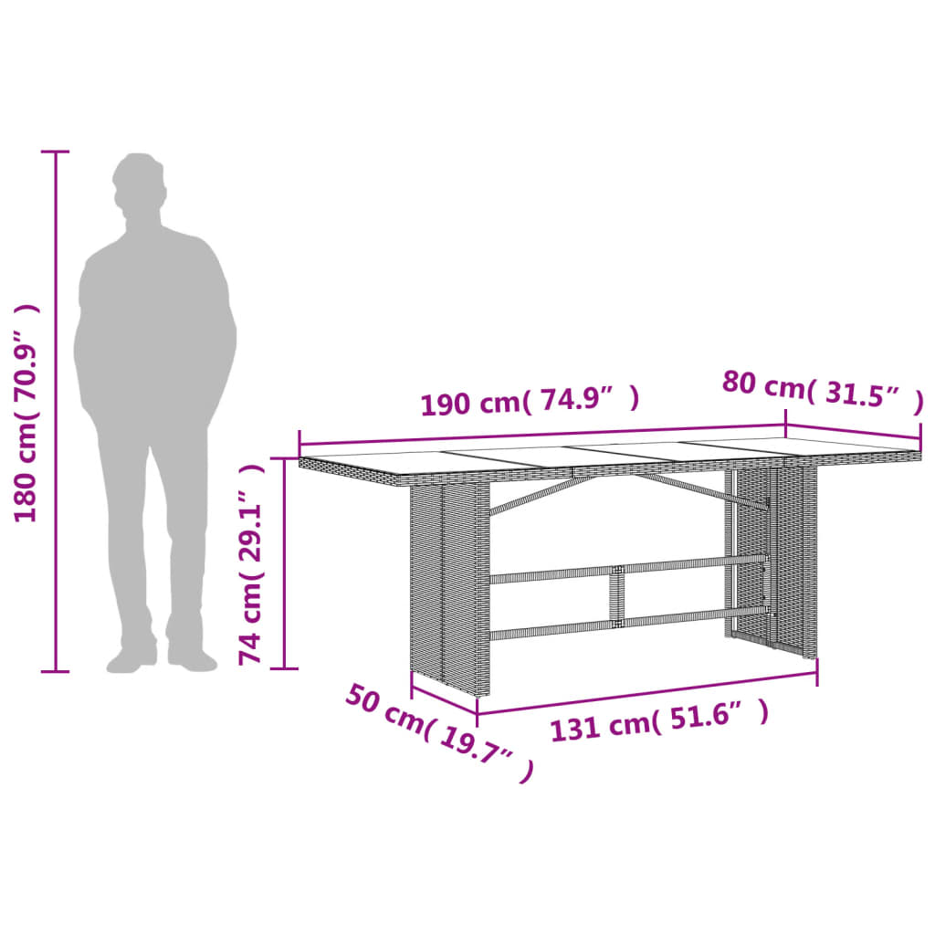 9 részes szürke polyrattan kerti étkezőgarnitúra párnával 9