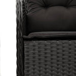 9 részes fekete polyrattan kerti étkezőgarnitúra párnákkal 5