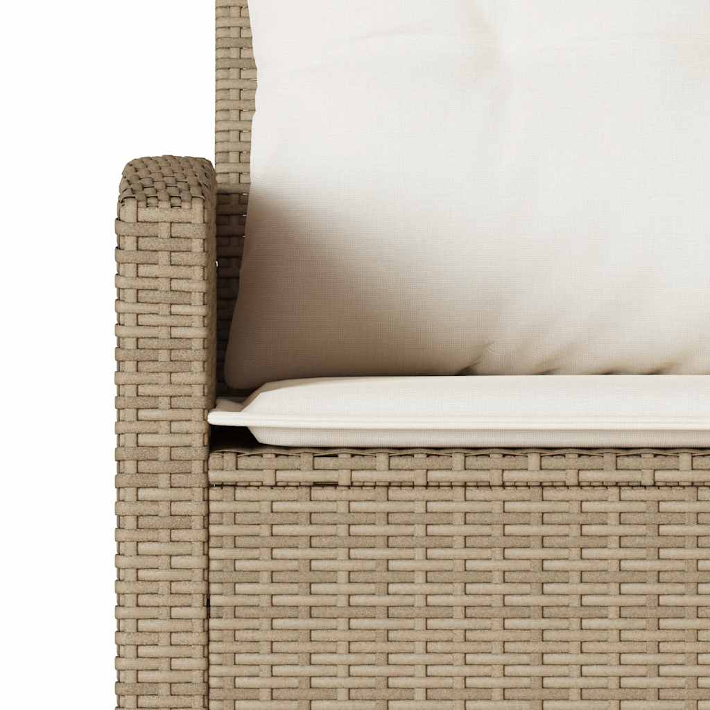 6 részes bézs polyrattan kerti ülőgarnitúra párnákkal L-alakú 9