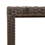 Barna polyrattan üveglapos kerti asztal 90 x 90 x 75 cm 9