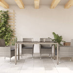 Szürke polyrattan üveglapos kerti asztal 150 x 90 x 75 cm 3