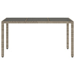 Szürke polyrattan üveglapos kerti asztal 150 x 90 x 75 cm 4