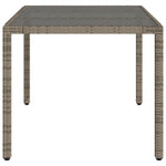 Szürke polyrattan üveglapos kerti asztal 150 x 90 x 75 cm 5