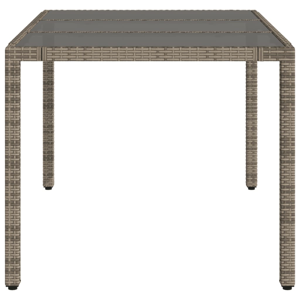 Szürke polyrattan üveglapos kerti asztal 150 x 90 x 75 cm 5