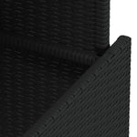 Fekete polyrattan üveglapos kerti asztal 100 x 55 x 73 cm 12