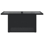 Fekete polyrattan üveglapos kerti asztal 100 x 55 x 73 cm 5