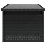 Fekete polyrattan üveglapos kerti asztal 100 x 55 x 73 cm 6