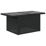 Fekete polyrattan üveglapos kerti asztal 100 x 55 x 73 cm 7