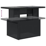 Fekete polyrattan üveglapos kerti asztal 100 x 55 x 73 cm 8