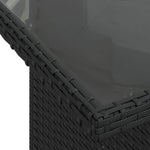 Fekete polyrattan üveglapos kerti asztal 100 x 55 x 73 cm 10