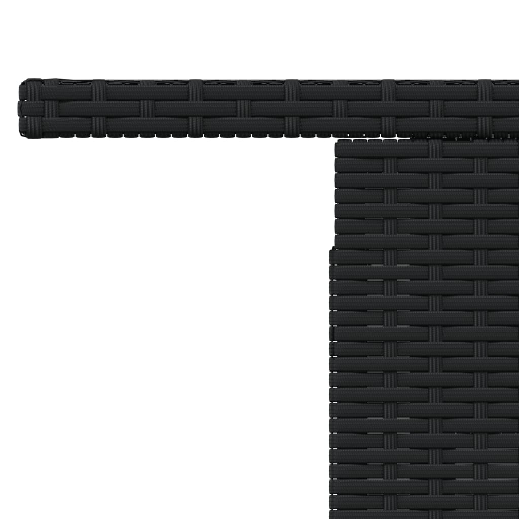 Fekete polyrattan üveglapos kerti asztal 100 x 55 x 73 cm 11