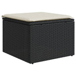 Fekete polyrattan kerti szék párnával 55 x 55 x 37 cm 2