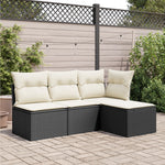 Fekete polyrattan kerti szék párnával 55 x 55 x 37 cm 3