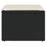 Fekete polyrattan kerti szék párnával 55 x 55 x 37 cm 4