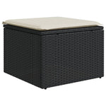 Fekete polyrattan kerti szék párnával 55 x 55 x 37 cm 2