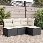 Fekete polyrattan kerti szék párnával 55 x 55 x 37 cm 3