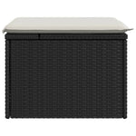 Fekete polyrattan kerti szék párnával 55 x 55 x 37 cm 5
