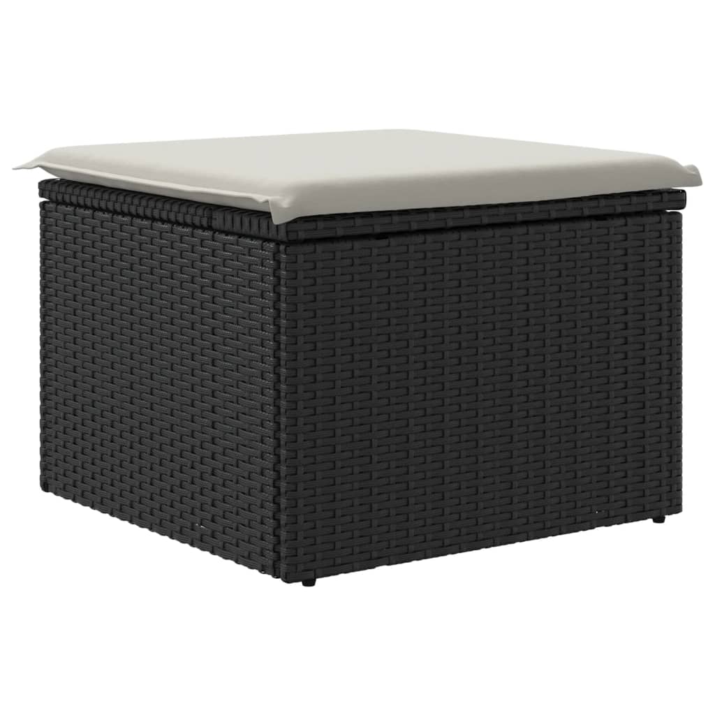 Fekete polyrattan kerti szék párnával 55 x 55 x 37 cm 6