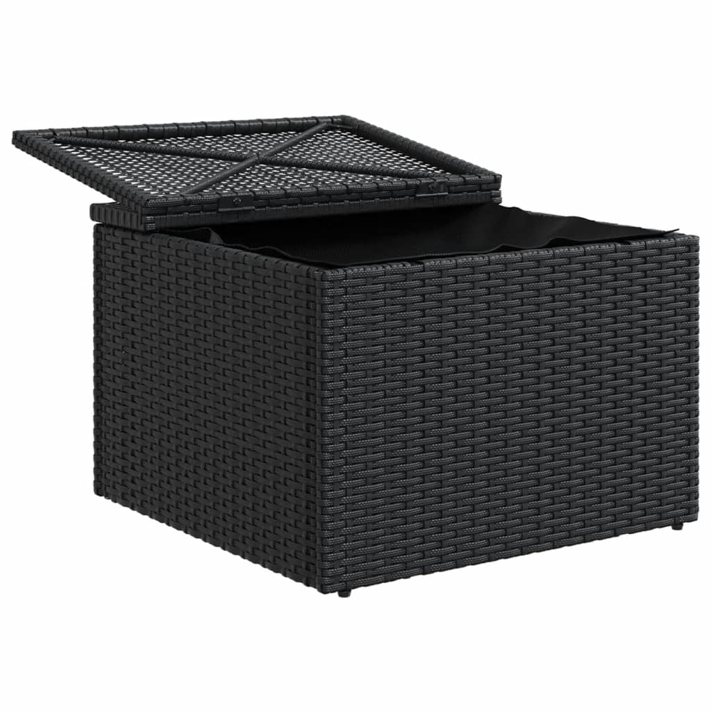 Fekete polyrattan kerti szék párnával 55 x 55 x 37 cm 7