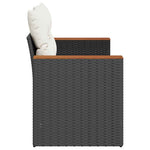 2 személyes fekete polyrattan kerti kanapé párnával 5
