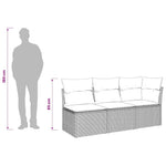 3 személyes bézs polyrattan kerti kanapé párnával 11