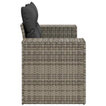 2 személyes szürke polyrattan kerti kanapé párnával 5
