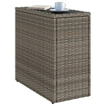 Szürke polyrattan kerti kisasztal üveg lappal 58 x 27,5 x 55 cm 4