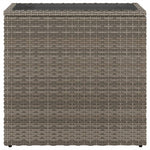 Szürke polyrattan kerti kisasztal üveg lappal 58 x 27,5 x 55 cm 5