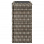 Szürke polyrattan kerti kisasztal üveg lappal 58 x 27,5 x 55 cm 6