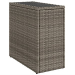 Szürke polyrattan kerti kisasztal üveg lappal 58 x 27,5 x 55 cm 7