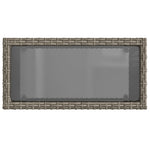 Szürke polyrattan kerti kisasztal üveg lappal 58 x 27,5 x 55 cm 8