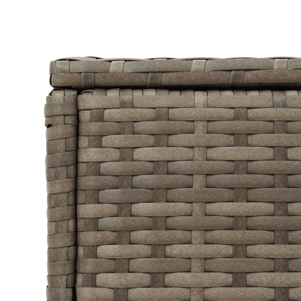 Szürke polyrattan kerti kisasztal üveg lappal 58 x 27,5 x 55 cm 9